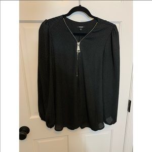 Polka Dot Blousew/ zipper detail